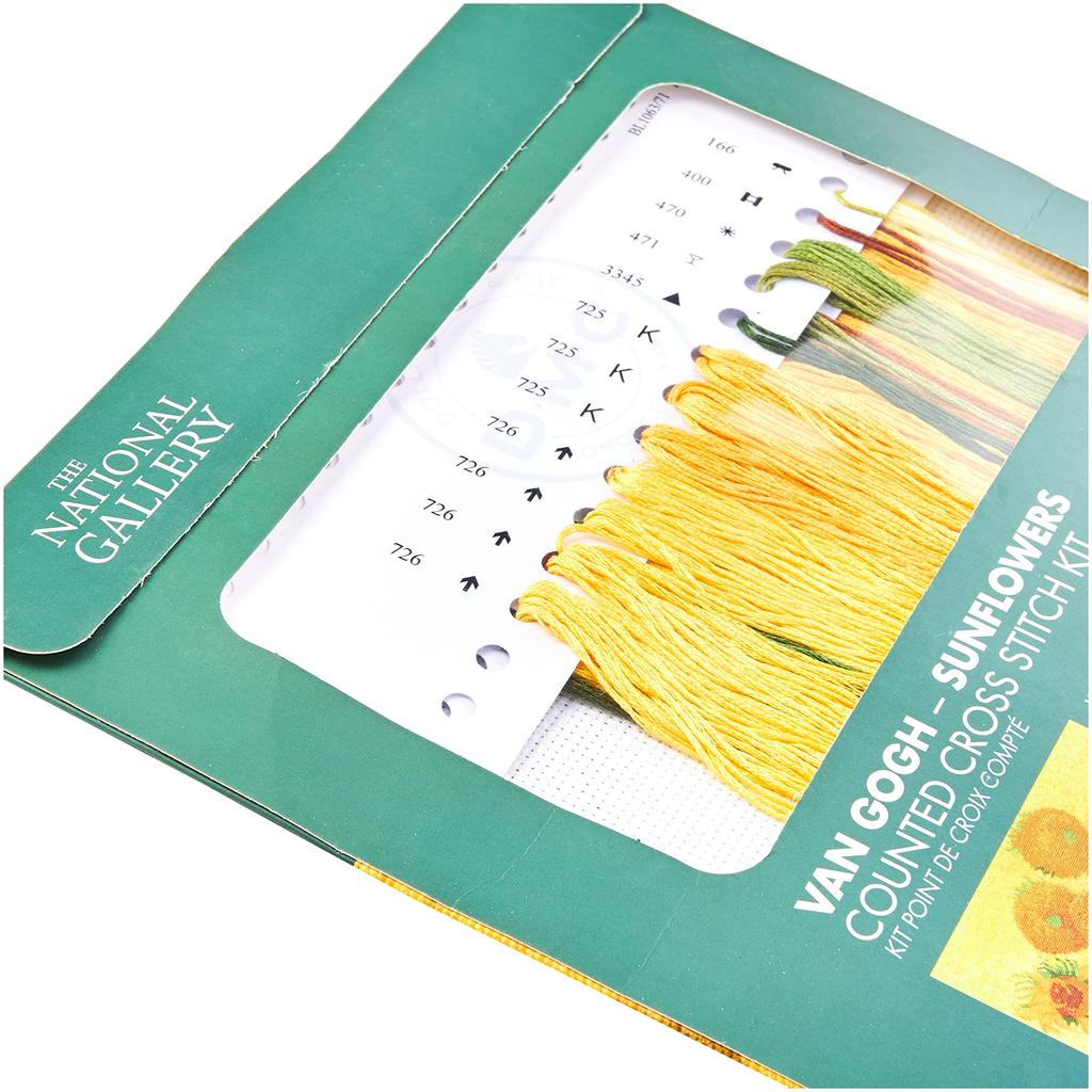 DMC Embroidery Kit THE NATIONAL GALLERY Van Gogh Width 290mm X Height 365mm "Sunflower" BL1063/71