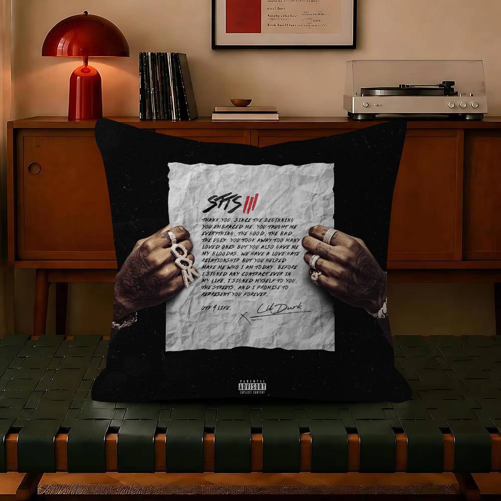 Подушка с глубокими мыслями рэпера Lil Durk Подарок Декор для домашнего офиса Спальня Диван Автомобильная наволочка чехол x
