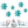 6Pcs Christmas Snowflake 15/20/25CM Christmas Tree Hanging Ornaments 3D Iridescent Snowflake Star Christmas Wedding Decorations 7