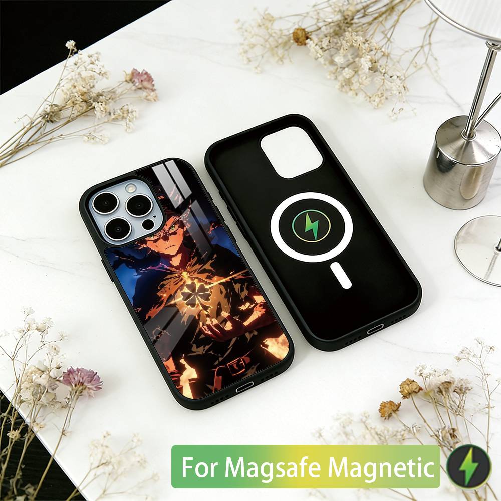 Black Clover Asta Phone Case For iPhone17,16,15,14,13,12,11 Plus,Pro Magnetic with Magsafe Wireless Charging