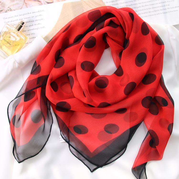 Summer Scarf, Women's Gift, Small Scarf, Polka Dot Versatile Scarf, Sunscreen Thin Scarf