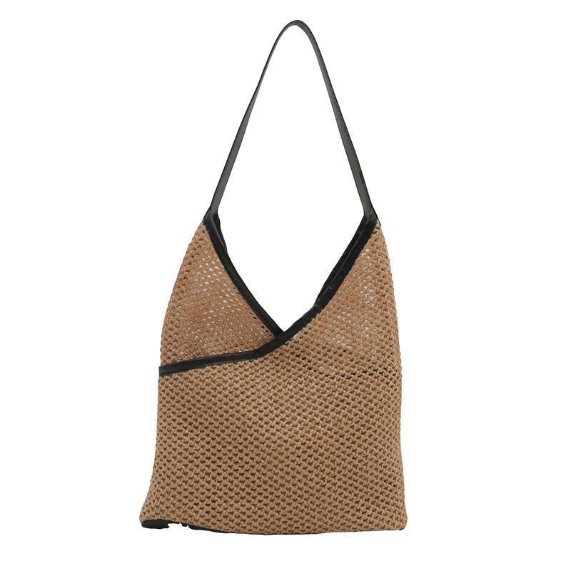 Straw Bag, Fashionable Shoulder Bag, Personalized Versatile Underarm Bag, Ethnic Style Texture Woven Women'S Bag