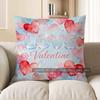 2D Love Valentine Heart Bubble Pattern Pillow Cover Pattern Cushion Cover Suitable For Sofa Bedroom Car Pillow Cover