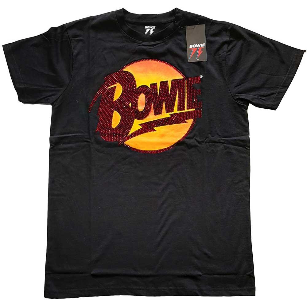 Men's David Bowie Diamond Dogs Logo T-shirt Small Black