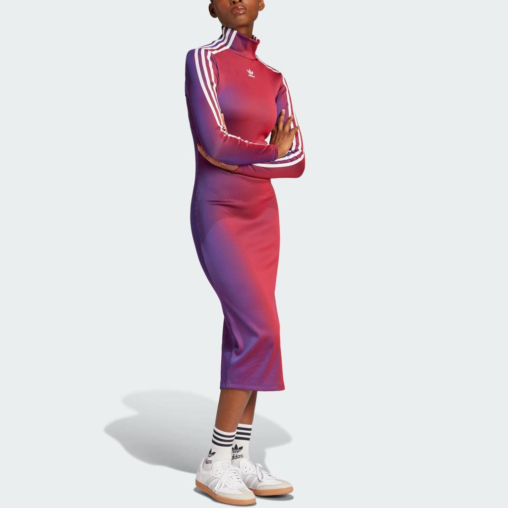 Adidas Rasant Rib Long-Sleeve Dress Multicolor Women Dresses Multi-Color JW9745