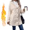 Autumn and Winter Hooded Solid Color Cardigan Button Long Sleeved Casual Fleece Jacket