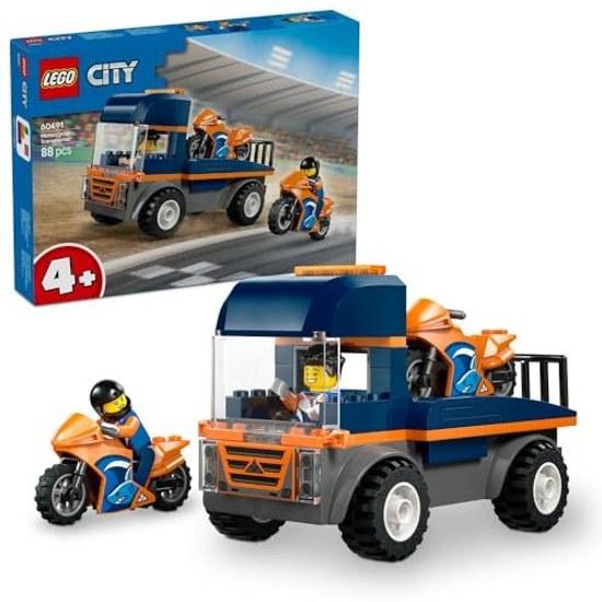 LEGO City Bike Transporter 60491 Toy Boys Girls Toys Birthday Present Blocks Educational 4 Years Old 5 6 Vehicle Car Miniature Children 88 Pieces