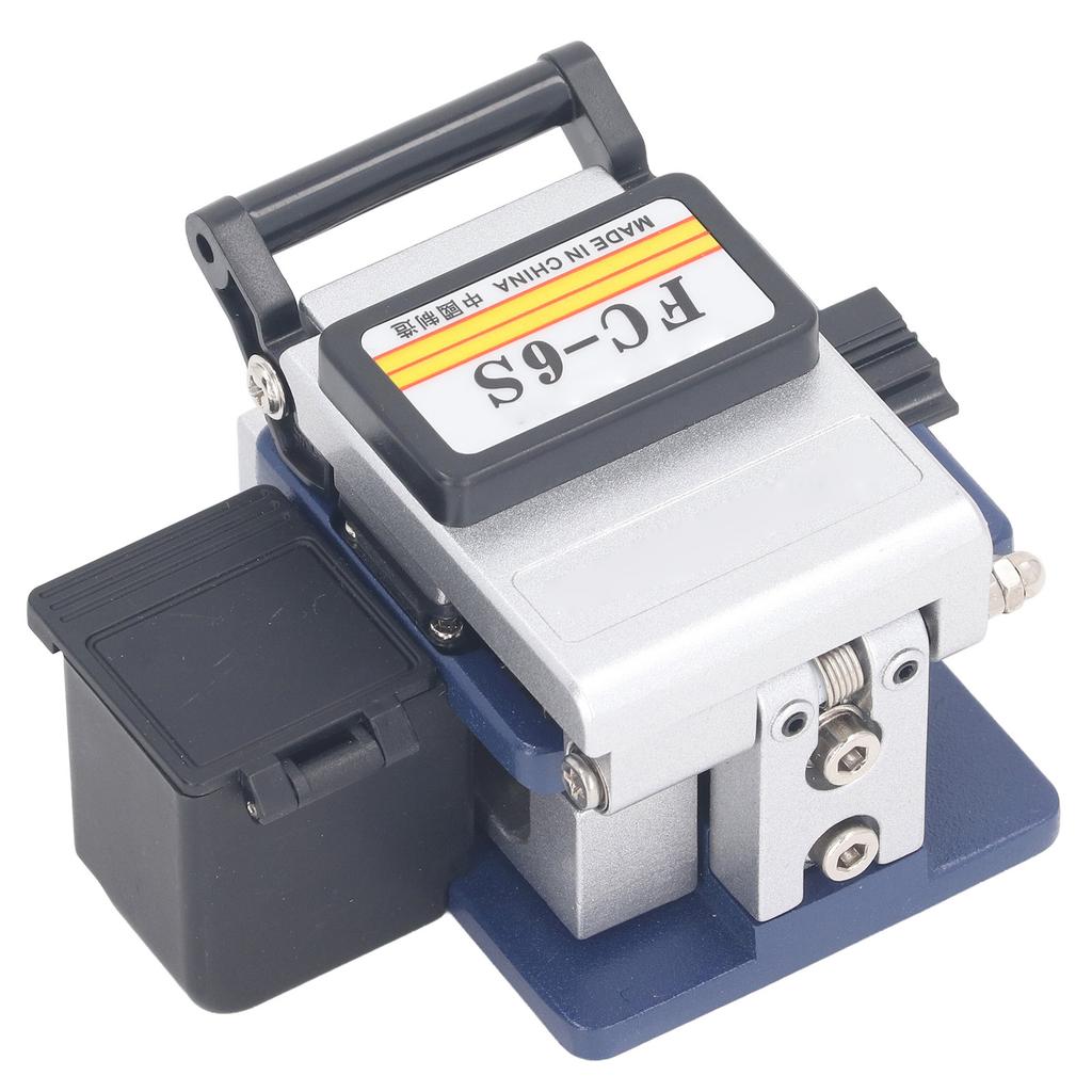 Fiber Optic Cleaver High Accuracy 12 Surface Optical Fiber Cutter for Cold Splicing Cutting Stripping FC‑6S Blue Purple
