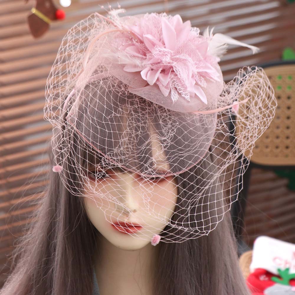 Hepburn Bride Veil Hairdband Wedding Mesh Veil Face Cover Elegant Bridal Headband  Headwear