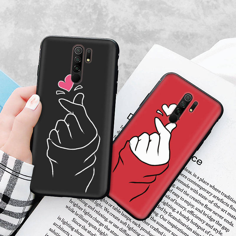 Черный чехол для Xiaomi Redmi 13C Note 9 iPhone XR 7 8 14 15 11 12 13 X XS Pro Max Samsung A25 S23 S24 FE Ultra Plus Finger Love