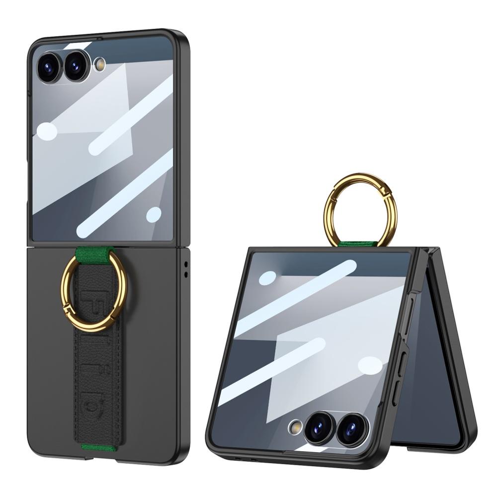 Ultra Thin Matte Case For Samsung Galaxy Z Flip 7 6 8 Metal Ring Holder Stand Skin-Friendly Plastic Hard Protection Back Cover