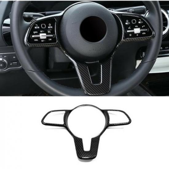 For Mercedes-Benz GLB200/180 2020+ Carbon Fiber Steering Wheel Decor Cover Trim