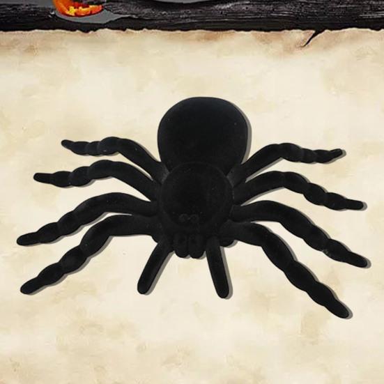 Имитация паука, реалистичная, недеформированная, флокирующийся паук на Хэллоуин, страшные сцены, украшения для дома с привидениями