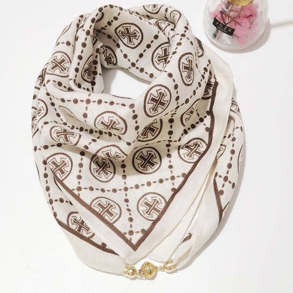 Magnetic Buckle Women's Cotton Neck Warmer: Versatile Autumn/Winter Scarf & Protector.