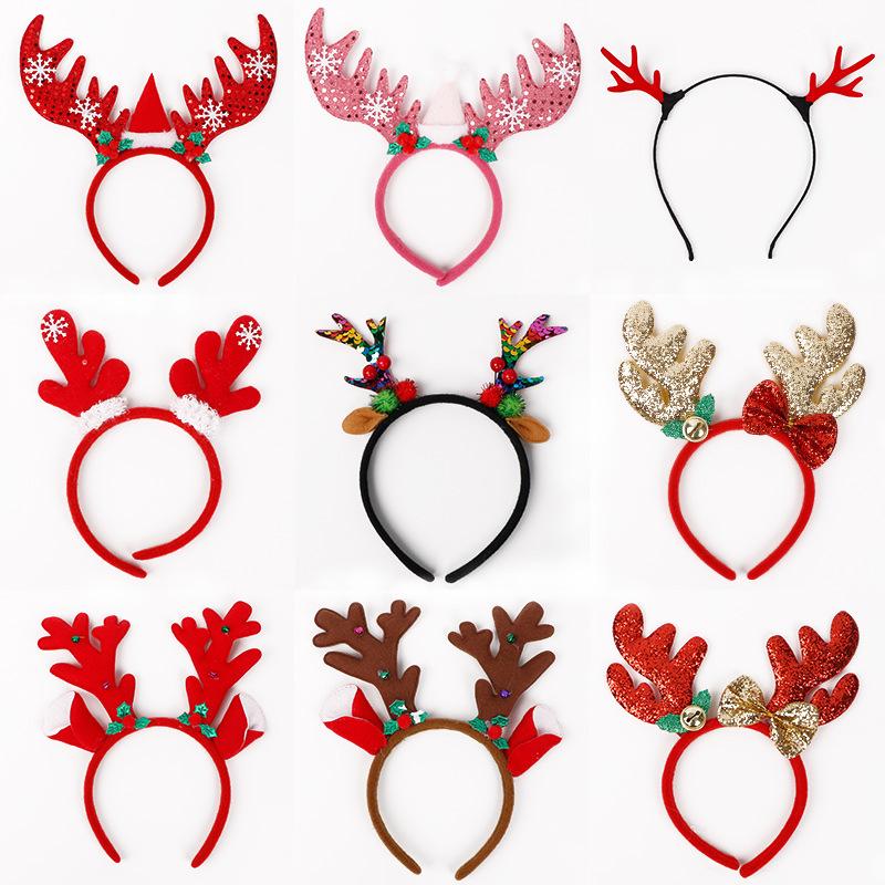 Christmas Deer Antler & Snowman Headband - Festive Party Headdress Gift