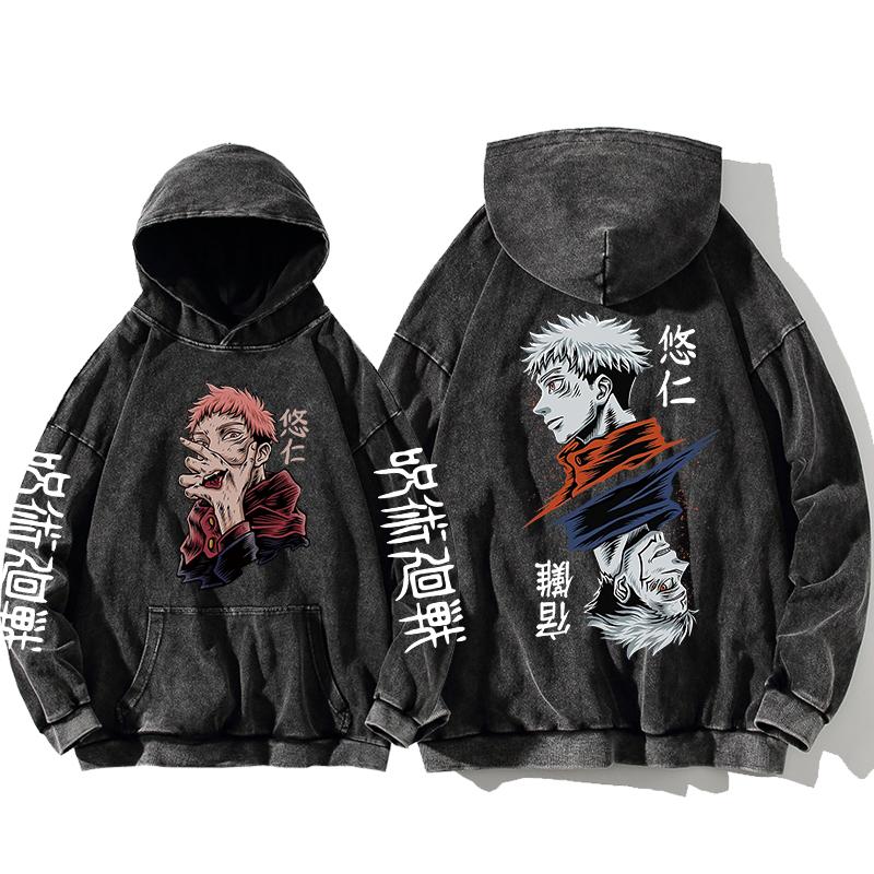 Свитшоты Jujutsu Kaisen Satoru Gojo, аниме, мужские, высокое качество, 100% стираный хлопок, толстовка с капюшоном, зимняя, свободного покроя, уличная одежда