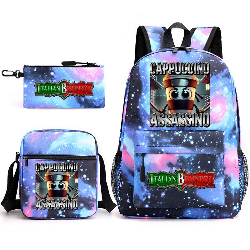 Shanhaijing Backpack, Student Schoolbag, Shoulder Bag, Pencil Bag, Three-Piece Set