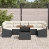 Garden Sofa Set with Cushions and Storage 8 pcs Black and Beige