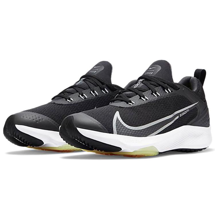 Nike Скорость зума Устойчивость к скольжению Амортизация Низкие Детские Беговые Кроссовки Черный Серый Детские CJ2088-001