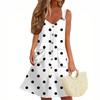 Women's Summer Dress With Pocket Sleeveless Polka Dot Print Sundress