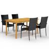 Day and Night - Day and Night Garden Dining Set 5 Pieces Black