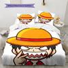 One Piece Monkey D Luffy Pattern Bedding Quilt Set Quilt Cover Pillowcase Home Birthday Gift(1 * duvet cover + 2 * pillowcase, without core)