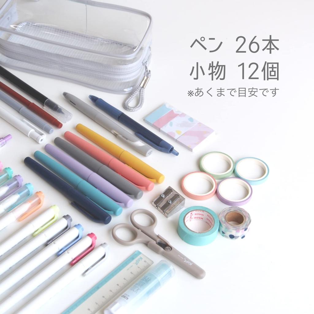 Reimei Fujii Pen Case Kept Clear Pen Pouch Blue Gray KPF9022BG