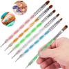 5Pcs Acrylic Nail Brushes with Dotting Pen Tip Set, Nail Art Dotting, Painting and Rhinestone Picker Tools