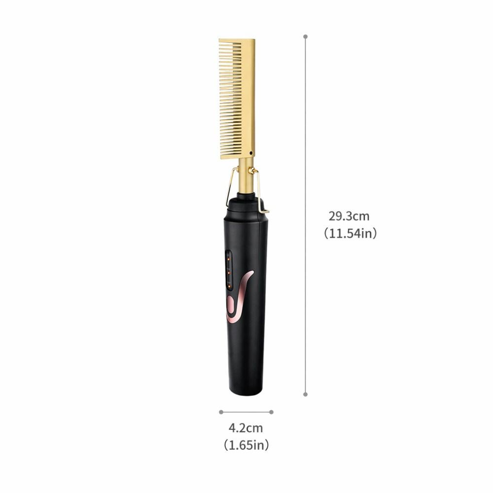 Electric Electric Hair Straightening Comb Quick Heating Electric Hair Styling Comb  For Men Women
