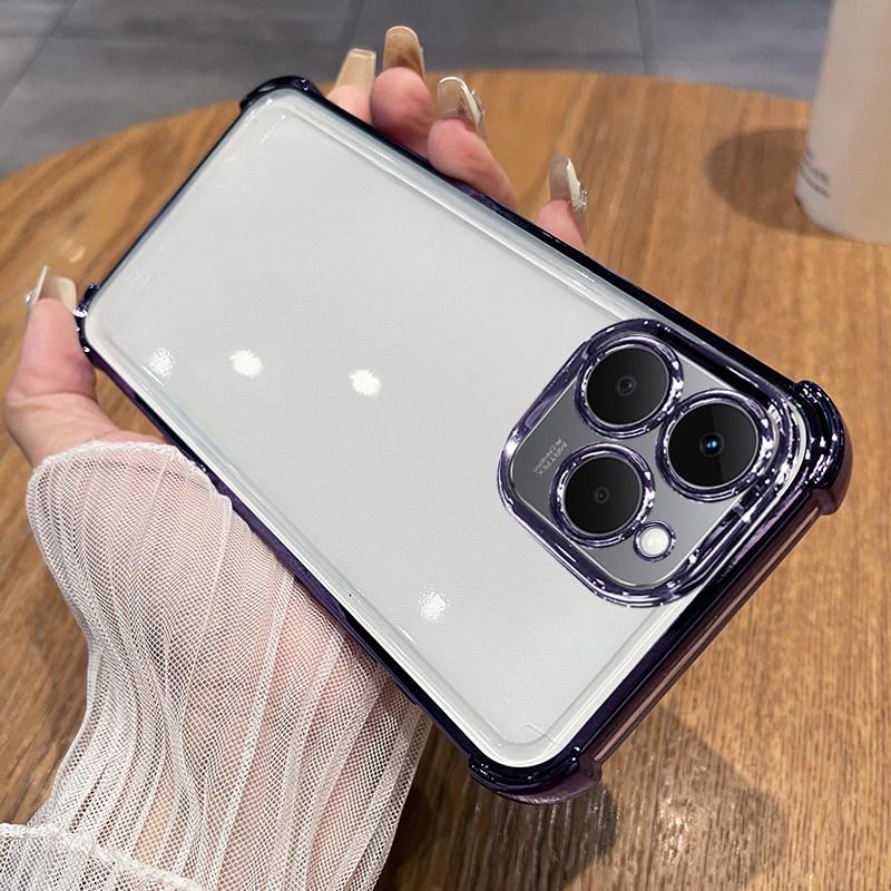 Силиконовый чехол Realme 15T с пленкой для камеры, RMX5112, Полное покрытие, Защита с подушками безопасности