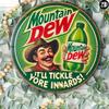 Винтажная металлическая вывеска Mountain Dew Настенное искусство 8x8 дюймов Круглая Алюминиевая фольга Гравированная Прочный Декор Дом Офис Бар Кафе Подарок