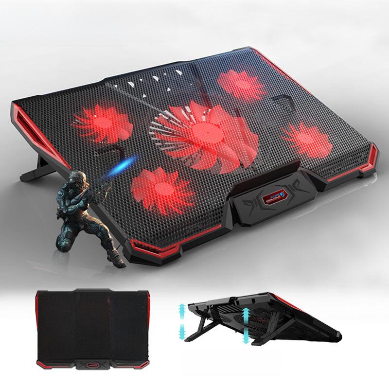 Улучшенный тонкий кулер для ноутбука с шестью вентиляторами и сенсорным управлением для игровых ноутбуков