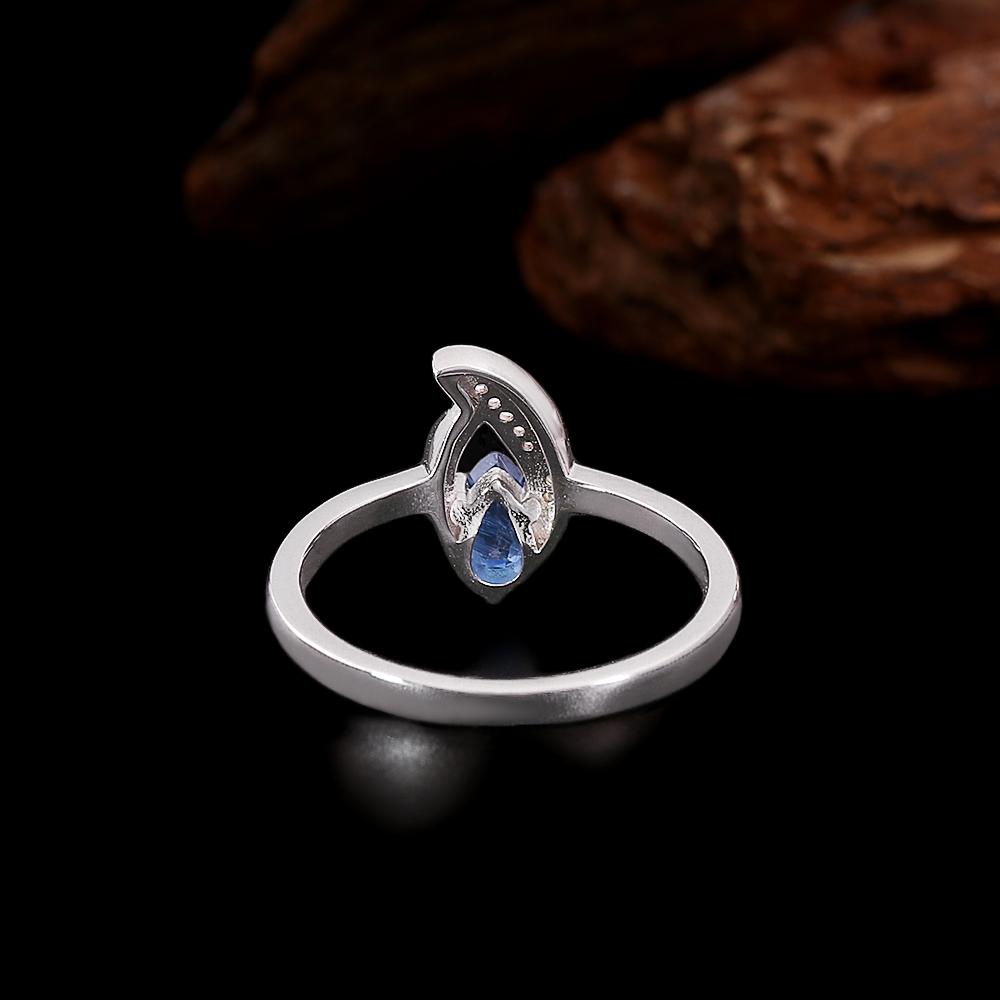 Великолепный натуральный комплект из кольца, серег и ожерелья с кианитом грушевидной формы из стерлингового серебра 925 пробы с настоящим драгоценным камнем, изысканные ювелирные украшения для женского банкета, подарок