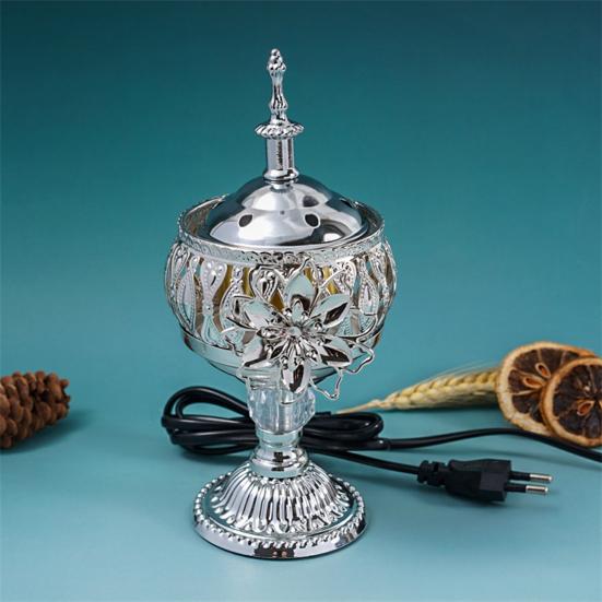 Электрическая курильница для благовоний Металлическая в арабском стиле Держатель для конусов благовоний Ближневосточный декоративный