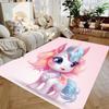 Cute Pink Unicorn Cartoon Printed Carpet Living Room Bedroom Decor Non-slip Parlor Floor Mat Surface Smooth Carpet Birthday Gift