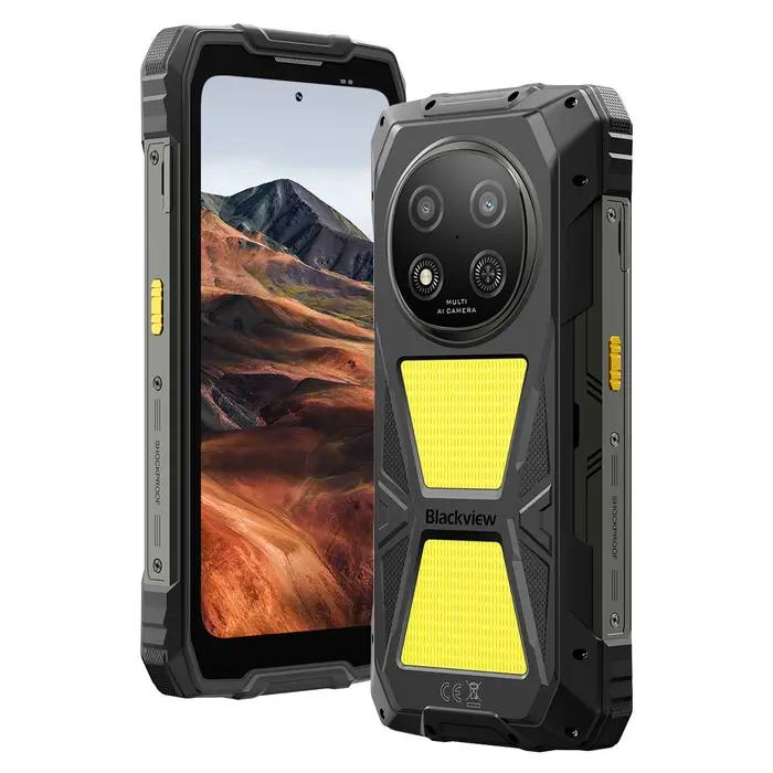 Smartphone robuste Blackview ROCK 2 Pro, 32 Go (8 Go + 24 Go) + 256 Go, écran IPS de 6,67 pouces, Android 16, batterie de 15 000 mAh, 5G, NFC Noir