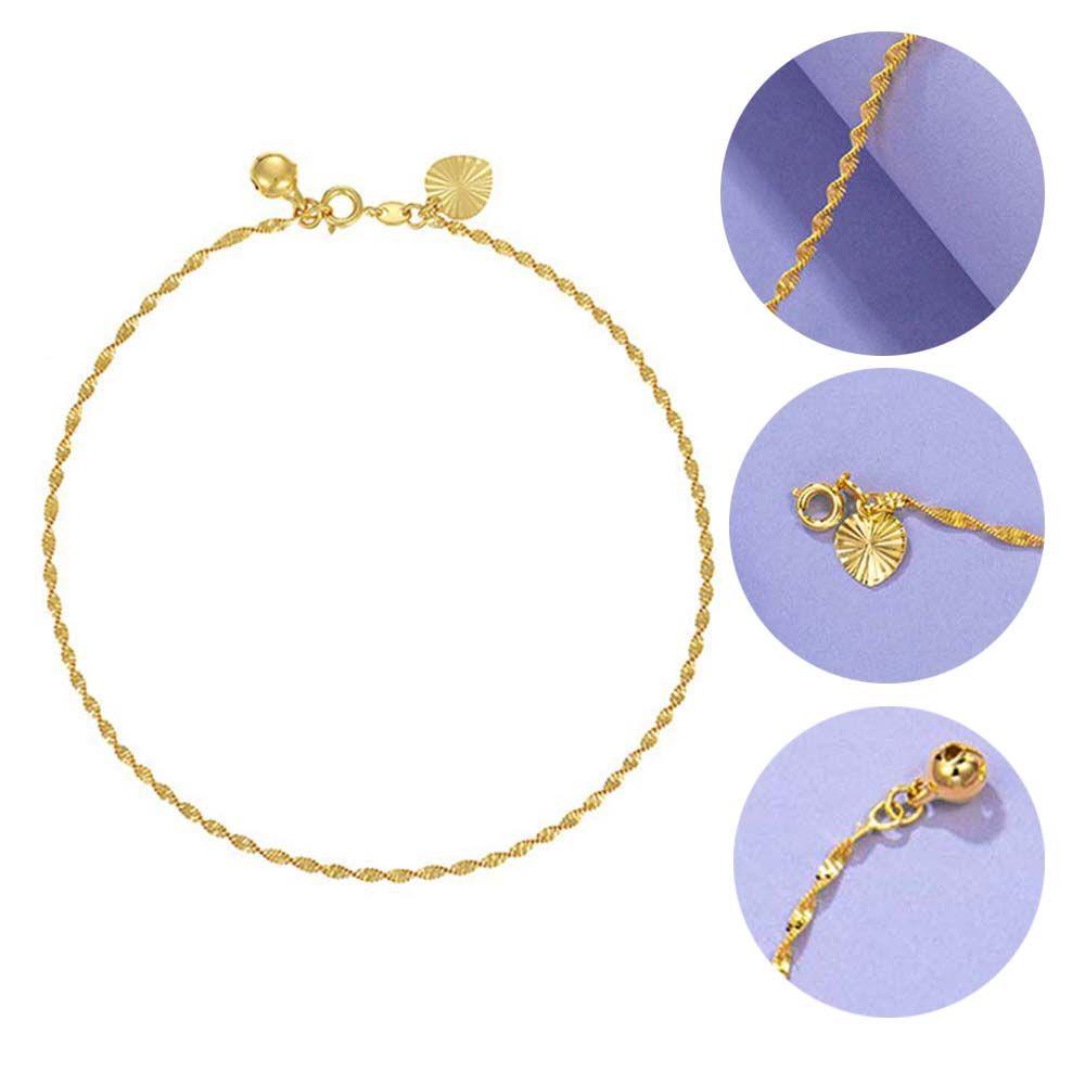 Love Heart Drop Chain Bell Pendant Thin Chain Water Wave Necklace Anklet Bracelet Thick Chain