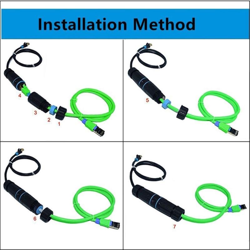 Соединитель Ethernet Cat6 RJ45 1 Гбит/с Скорость передачи данных IP68 Водонепроницаемый и пыленепроницаемый для сетевого подключения