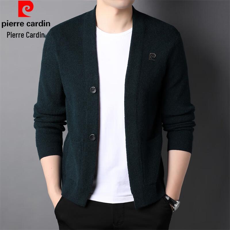 Pierre Cardin Мужской вязаный кардиган с V-образным вырезом и карманами