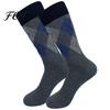 Thick Cotton Crew Socks Men Argyle Socks, Plus Size, Colorful Striped Durable Hiking Dress Thickened Autumn Winter for Cold Weather Cozy Home Lounge