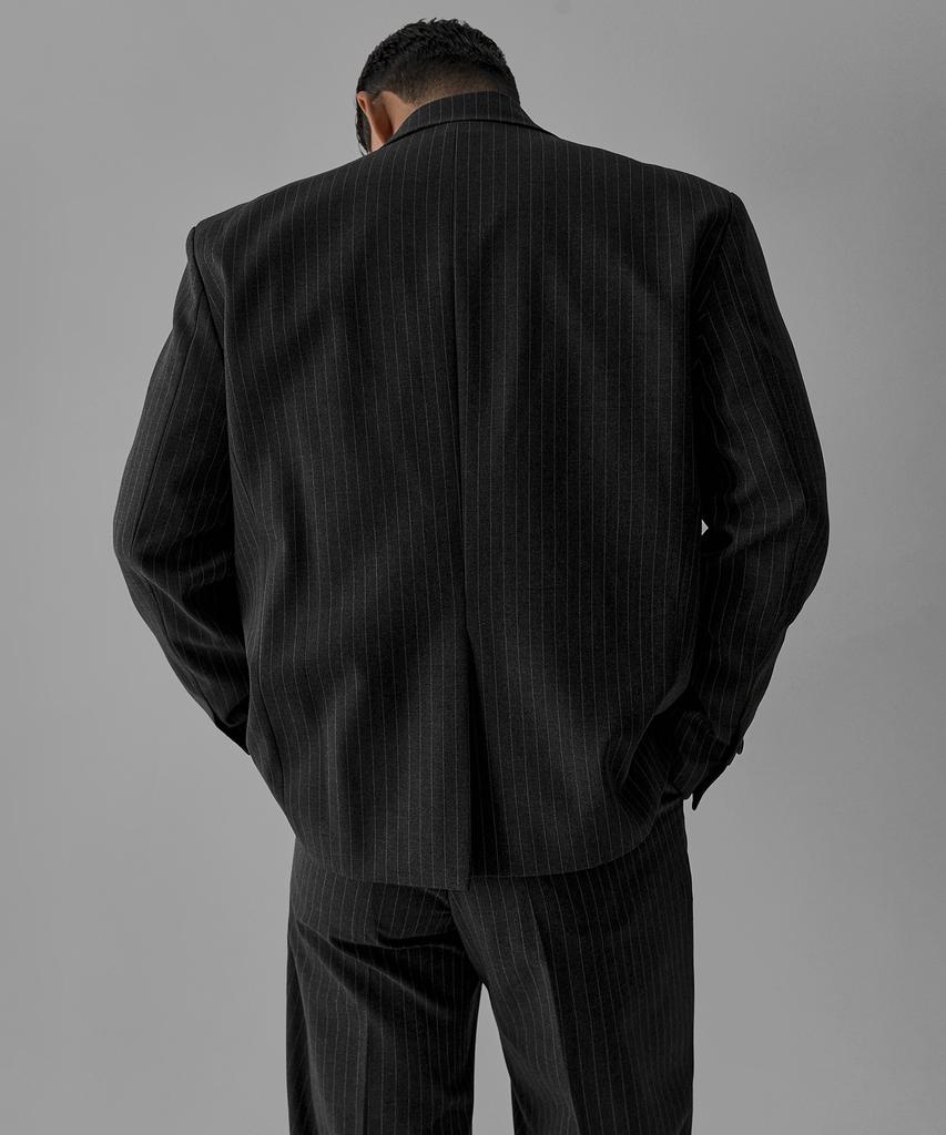 BOWLOW PRODUCT Striped Double-Breasted Blazer