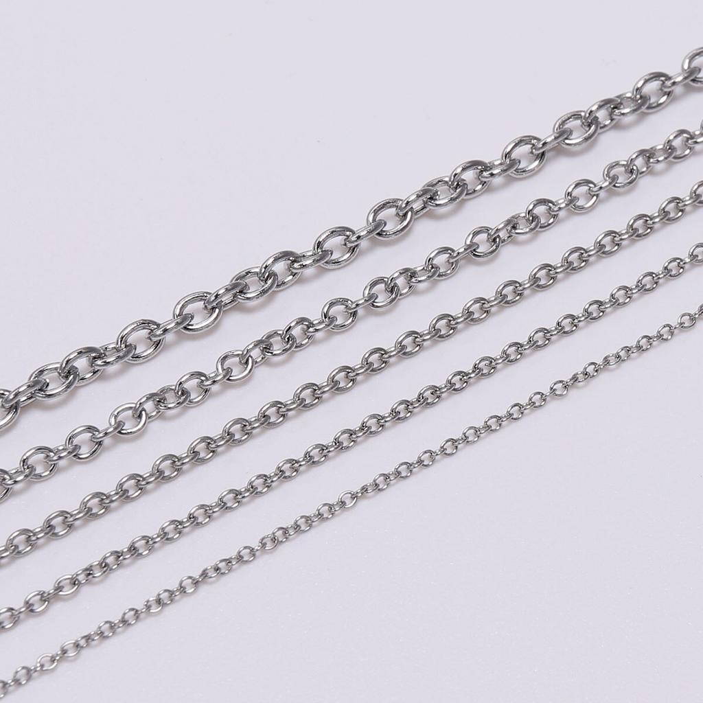 5 м/лот 1,2 1,6 2 мм цепочка из нержавеющей стали, ожерелье, оптовые звенья, цепочки для ожерелья, фурнитура для изготовления ювелирных изделий, аксессуары, поставки