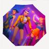 Модный автоматический складной зонт KPOP Hunter с открытием/закрытием. Портативный и складной, идеально подходит для подарка, путешествий и повседневного использования.