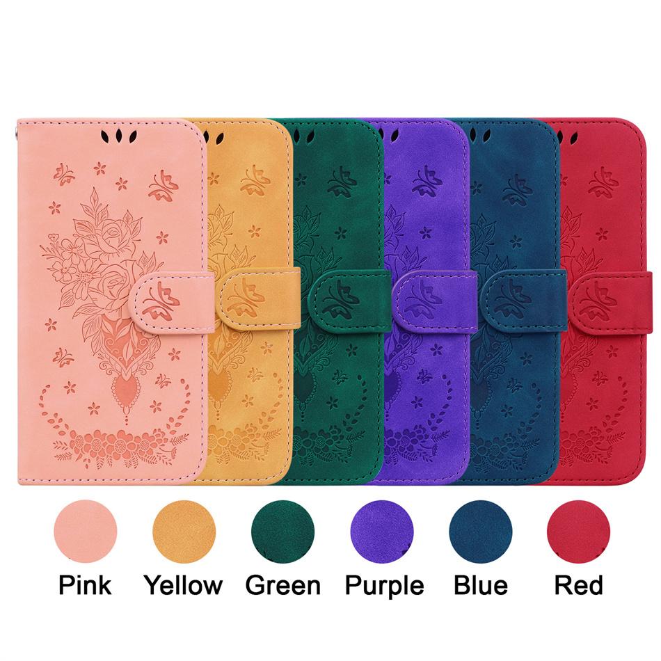 Cute Roses Flip Case For Huawei Honor 50 20 10 Lite 10i 20i 8S 9X Pro 7A 8C 8X 8A View 20 Y6 Y7 2019 Card Slot Wallet Cover D26G