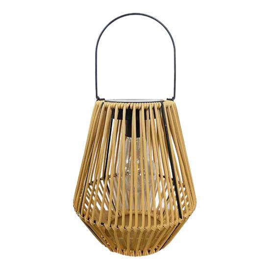 Солнечная бамбуковая лампа из ротанга с датчиком освещенности, автоматическое включение/выключение, IP65, водонепроницаемая, в стиле ретро, ​​ручная работа