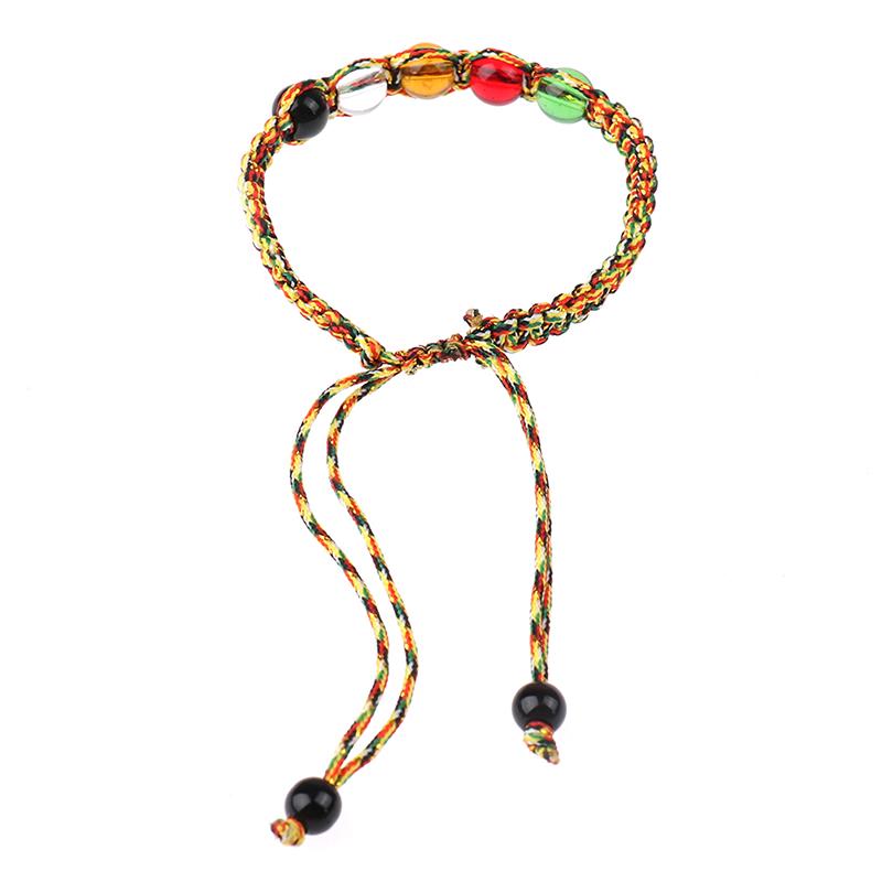 Творческий переводной цветной браслет из веревки с плоским узлом, защитный браслет из пяти элементов из бисера