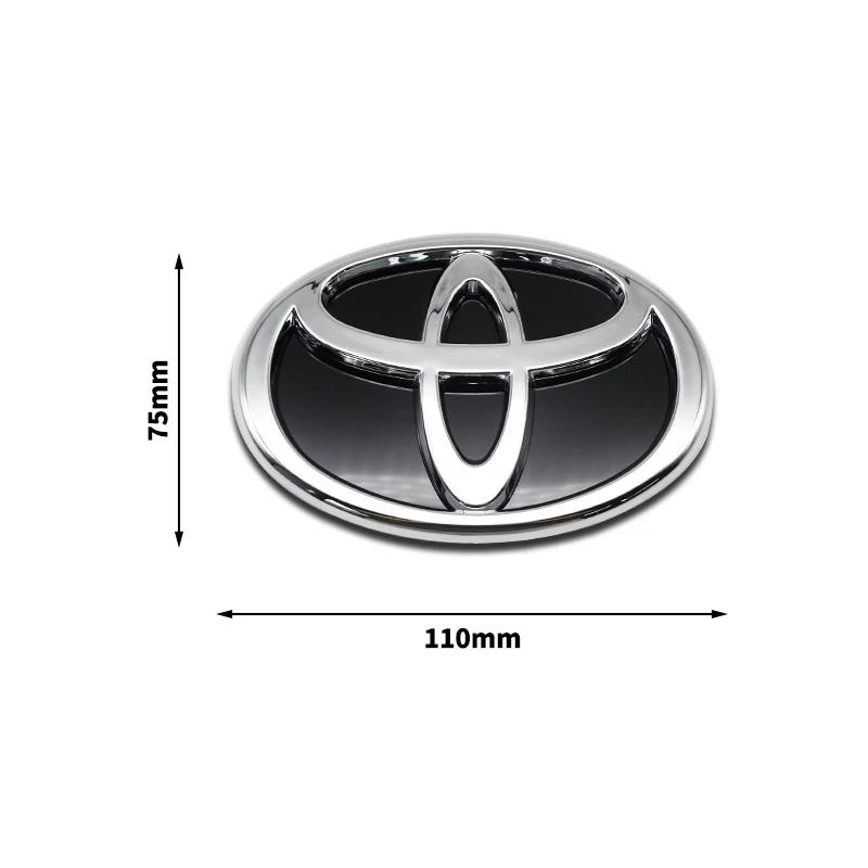 3D Car Logo Modified Black Logo Badges Front Rear Logo Silver For Toyota Hybrid Series Prado Highlander Camry Corolla Styling CWH1