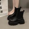 Женские ботильоны челси на платформе, модные зимние ботинки, женские брендовые кожаные туфли, зима 2024, трендовые каблуки, массивные готические ботинки Mujer
