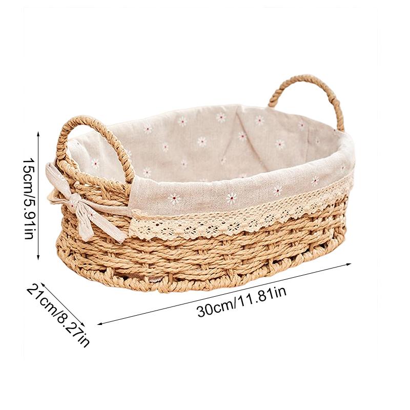 1 шт. с подкладкой практичная ручная плетеная современная корзина для хранения простота настольного хранения кружево ротанг