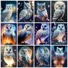 Коллекция картин Diy Diamond Painting 2024 года, вышитая мозаика «Сова, луна», фантазия животных, полный квадрат/круг, домашний декор